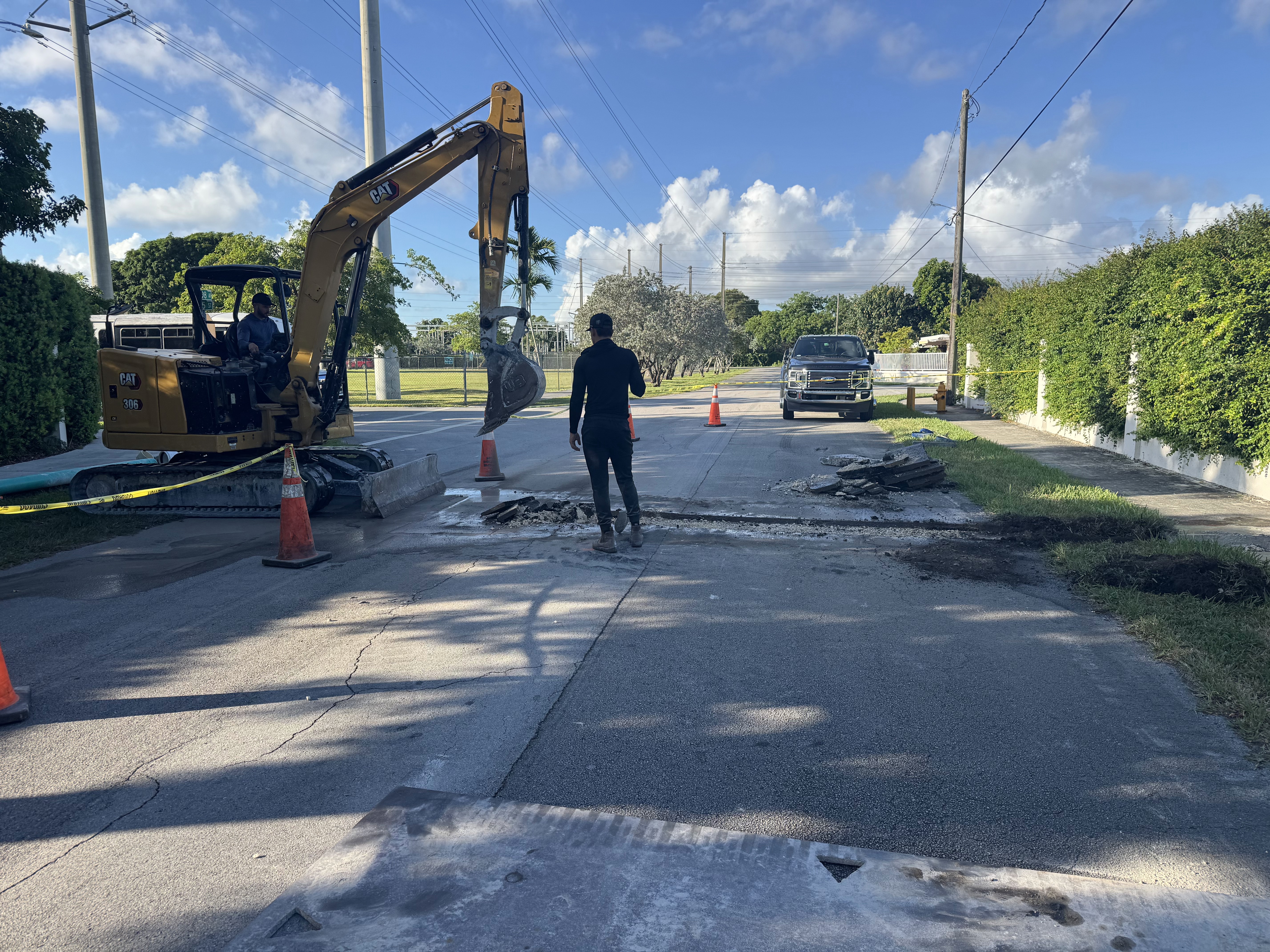 Sanitary Tap excavation and road work